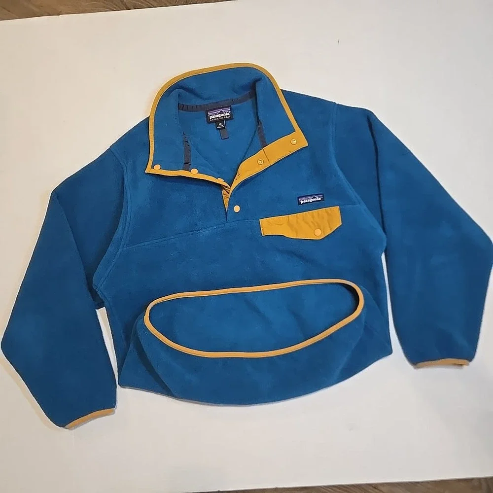 Patagonia Fleece Snap-T Pullover‎ Underwater Blue Men's XS Synchilla USA Jacket